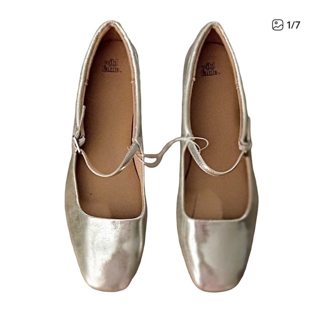 Wild Fable Silver Ballet Flats with Memory Foam